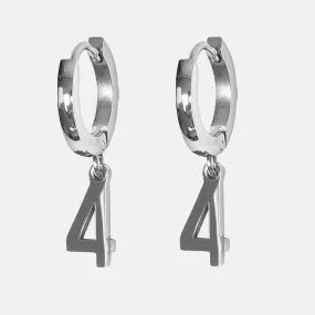 4 Number Earring - Stainless Steel