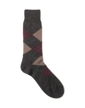 ARGYLE SOCKS - CHARCOAL