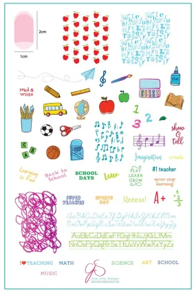 Back To School (CjS-44) - Primary - Clear Jelly Stamping Plate