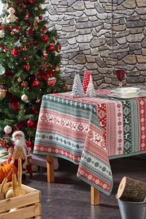 Christmas Themed Tablecloth, Deer Pattern Christmas Tablecloth, Holiday Decorating