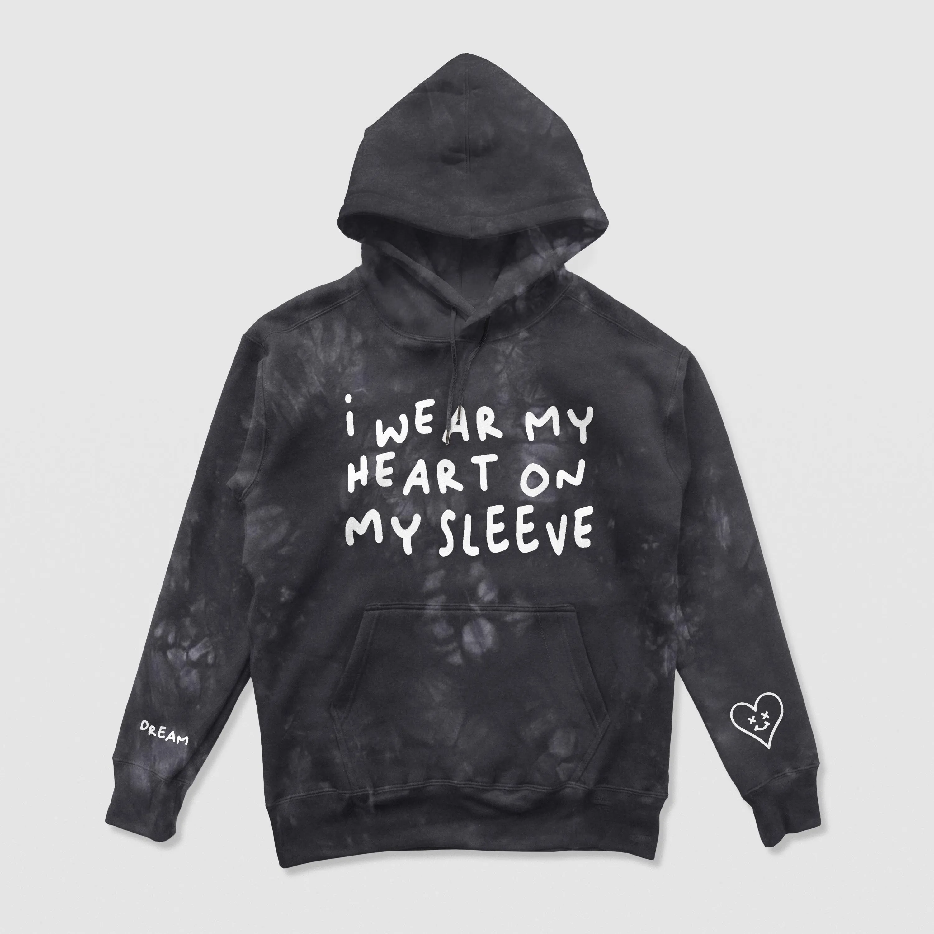 Heart On My Sleeve Tie-Dye Hoodie (Happy Heart)