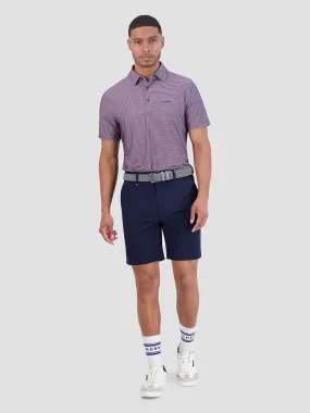 Mini Stripes Tech Jersey Sports Fit Polo - Plum