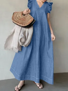 New Style Women's Long Dress In Spring  Summer of 2023, Fashionable and Simple In Korea Casual and Elegant Dress Robe A-LINE