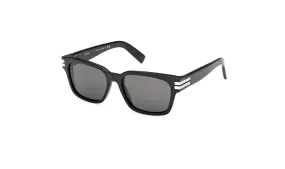 ZEGNA Acetate Rectangular Sunglasses (Black)